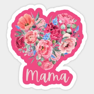 Floral Heart Mama Sticker